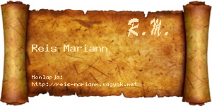 Reis Mariann névjegykártya
